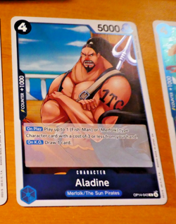 ONE PIECE ENGLISH CARD RARE HOLO GAME CARTE CARTE ALADINE OP14-043 R EN MINT - Image 1