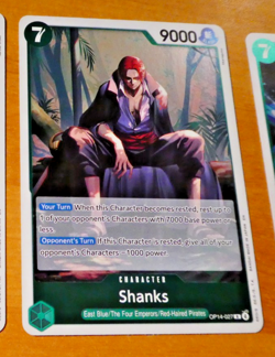 ONE PIECE ENGLISH CARD RARE HOLO GAME CARTE CARTE SHANKS OP14-027 R EN MINT - Image 1
