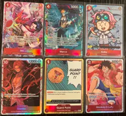 One Piece TCG English 6 Card Lot - Mixed Rarity - All Near Mint - Image 1