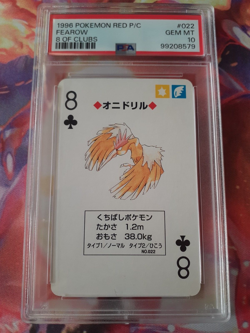 1996 Pokemon Fearow 8 of Clubs Red Charizard Poker Playing Card PSA 10 Gem Mint - Image 1