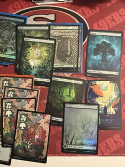 Mtg Magic The Gathering Forest Land Lot Various Sets Foil 100 Qty Green NEO - Image 4