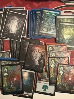 Mtg Magic The Gathering Forest Land Lot Various Sets Foil 100 Qty Green NEO - Image 5