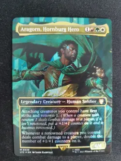 MTG Aragorn, Hornburg Hero Lotr Commander: Tales of Middle-earth 536 SURGE FOIL - Image 1
