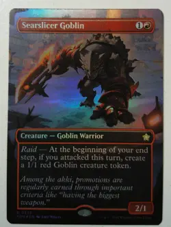 Searslicer Goblin *Borderless FOIL Rare* Magic MtG x1 Foundations - Image 1