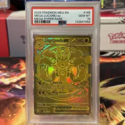 PSA 10 Mega Lucario EX #188 Pokemon Mega Evolution Mega Hyper Rare Card - Image 1