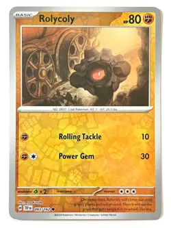 Rolycoly 093/162 Reverse Holo Common - Temporal Forces Pokemon - Near Mint NM - Image 1