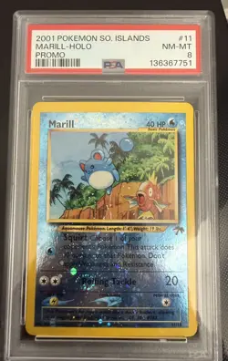 Mariel 11/18 , Pokemon 2001 Southern Islands Promo 11 Swirl 🌀 PSA 8 - Image 1