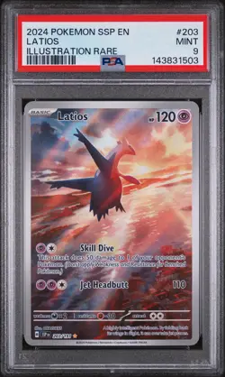 Latios 203/191 Illustration Rare Ssp En Surging Sparks Pokemon PSA 9 - Image 1