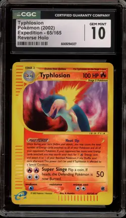 Pokemon Typhlosion Expedition Reverse Holo Rare #65 CGC 10 Gem Mint - Image 1