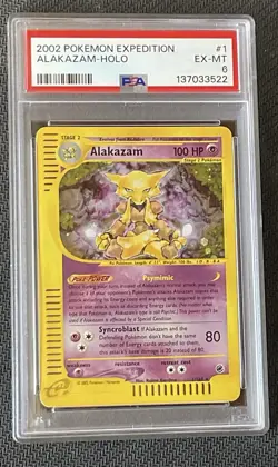 PSA 6 Alakazam 2002 Expedition Holo Rare #1 Pokemon Vintage E-Reader - Image 2