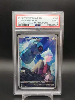 2025 Steven’s Beldum SVP 207 Rival Battle Deck PSA 9 Pokemon TCG - Image 1