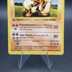 Pokemon Arcanine 023/102 First Edition Base Set (Shadowless) Regular - Image 3