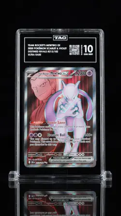 2025 Pokemon Destined Rivals Team Rocket's Mewtwo ex #213/182 TAG 10 - Image 3