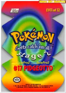 TOPPS MOVIE 2000 POKEMON PIDGEOTTO #17 RARE MINT EMBOSSED DIE CUT #EV11/12 - Image 4