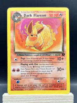 Pokemon TCG Dark Flareon Uncommon Unlimited Team Rocket 35/82 Lightly Played - Image 1