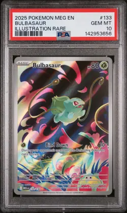2025 POKEMON MEG EN-MEGA EVOLUTION ILLUSTRATION RARE #133 BULBASAUR PSA 10 - Image 1