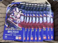 One Piece OP14 - THE AZURE SEA’S SEVEN - Sleeved Blister Booster Packs Lot Of 10 - Image 1