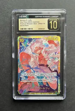 CGC 10 Pristine ONE PIECE MONKEY D. LUFFY OP05-119 SEC Prb01 Japanese - Image 1