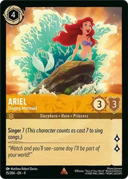 4x Ariel - Singing Mermaid - 15/204 - Rare NM-Mint Disney Lorcana: Fabled Lorcan - Image 1