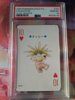 Pokemon Gold Ho-oh Back Exeggutor 10 of Hearts Poker Deck Playing Card PSA 10 - Image 1