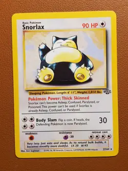 Snorlax 27/64 Base Set Series Jungle RARE 1999 Basic Pokemon TCG Card WOTC NM LP - Image 1