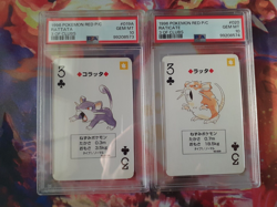 SEQUENTIAL 1996 Pokemon Rattata + Raticate Red Charizard Playing Cards PSA 10 - Image 1