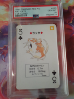 SEQUENTIAL 1996 Pokemon Rattata + Raticate Red Charizard Playing Cards PSA 10 - Image 4