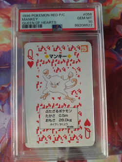 SEQUENTIAL 1996 Pokemon Mankey + Primeape Red Charizard Playing Cards PSA 10 - Image 2