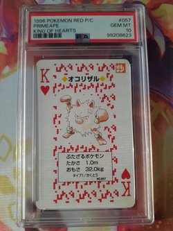 SEQUENTIAL 1996 Pokemon Mankey + Primeape Red Charizard Playing Cards PSA 10 - Image 4