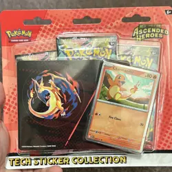 Pokemon Ascend Heroes Booster Pack Collection 2024 Charmander Promo Card 3 Packs - Image 1