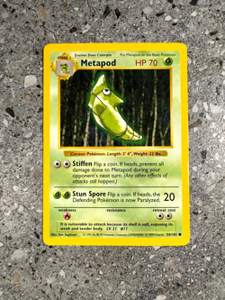 Pokemon TCG Cards SHADOWLESS Base Set Metapod 54/102 EXC - Image 1