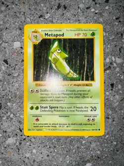 Pokemon TCG Cards SHADOWLESS Base Set Metapod 54/102 EXC - Image 3