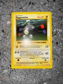 Pokemon TCG Cards SHADOWLESS Base Set Magnemite 53/102 LP - Image 3
