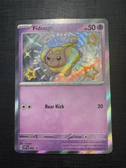 Pokemon Paldean Fates Fidough Baby Shiny Rare 069 Black Star Promo NM - Image 1