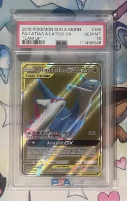 2019 Pokemon SM Team Up Latias & Latios GX Full Art 169/181 PSA 10 - Image 1