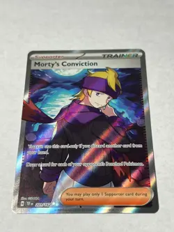 Morty's Conviction 201/162 Ultra Rare Temporal Forces Pokemon Near Mint - Image 1