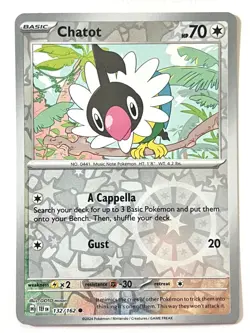 Chatot 132/162 Reverse Holo Common - Temporal Forces Pokemon - Near Mint NM - Image 1
