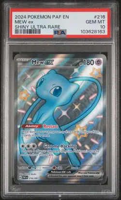 2024 POKEMON PAF EN-PALDEAN FATES SHINY ULTRA RARE #216 MEW EX PSA 10 - Image 1