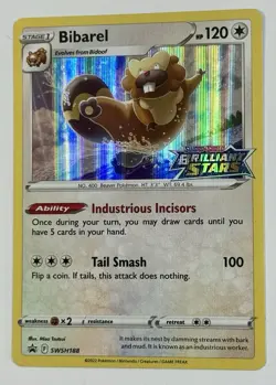 Pokemon TCG - Bibarel - SWSH188 - Brilliant Stars Stamped - Prerelease Promo - Image 3