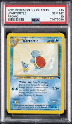 2001 POKEMON SOUTHERN ISLANDS PROMO #15 WARTORTLE PSA 10 - Image 1
