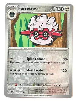 Forretress 110/162 Reverse Holo Uncommon Temporal Forces Pokemon - Near Mint NM - Image 1