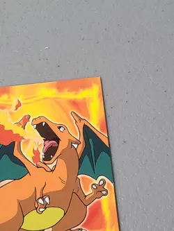 1999 TOPPS POKEMON #06 CHARIZARD EVOLUTION EMBOSSED DIE CUT BLUE LOGO - Image 3