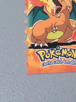 1999 TOPPS POKEMON #06 CHARIZARD EVOLUTION EMBOSSED DIE CUT BLUE LOGO - Image 4