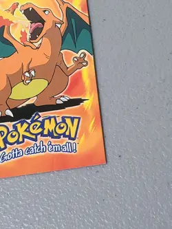 1999 TOPPS POKEMON #06 CHARIZARD EVOLUTION EMBOSSED DIE CUT BLUE LOGO - Image 5