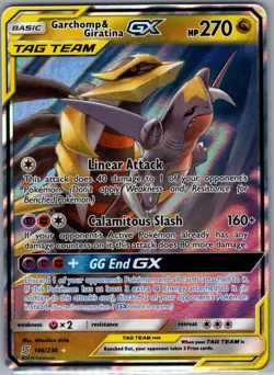 Garchomp & Giratina GX 146/236 SM - Unified Minds - Pokemon Card - NM - Image 1