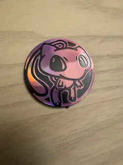 Pokemon Pink Holo MEW Collectible Trading Card Games 1.25" Coin - Image 1