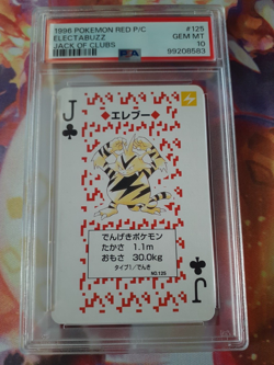 1996 Pokemon Electabuzz Jack of Clubs Red Charizard Playing Card PSA 10 Gem Mint - Image 1