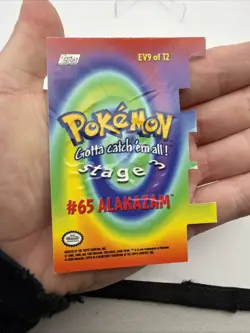Pokemon Topps Series 2 Die Cut Alakazam 65 2000 TV Animation Collectible Card - Image 4