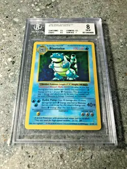 Pokemon TCG Cards SHADOWLESS Blastoise 2/102 Base Set Holo Rare BGS 8 NM-MT - Image 1