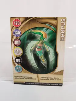 Bakugan Battle Brawlers Metal Gate Card Gold Harpus 10/48c 2008 - Image 1